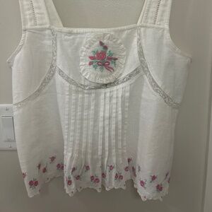 Damson Madder while floral tank blouse